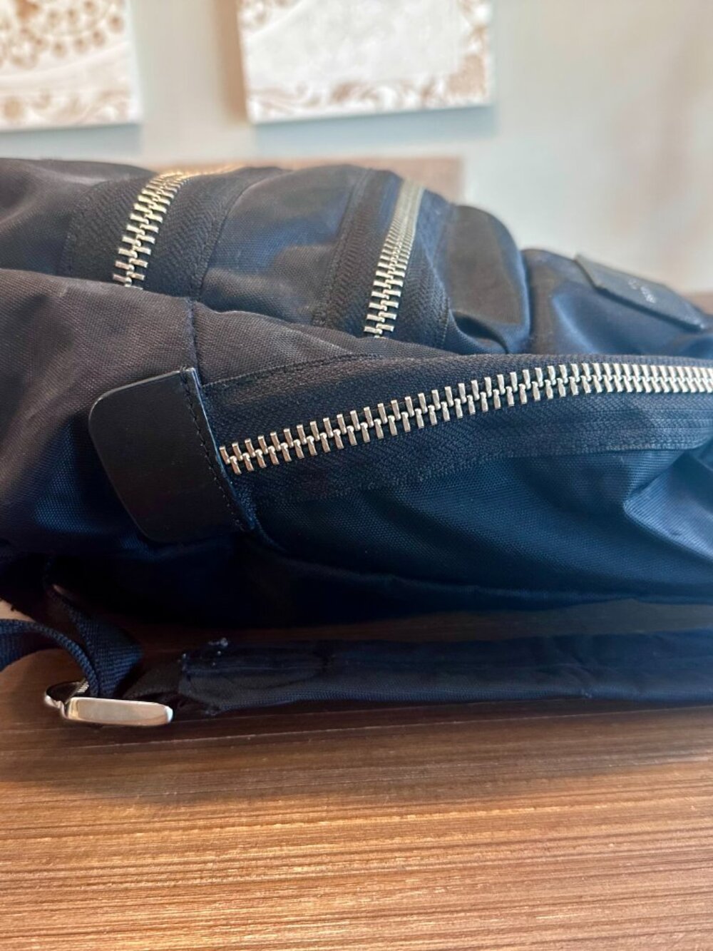 Marc Jacobs Black Nylon Mini Backpack Silver Hardware Zip Front Pockets - Picture 7 of 11